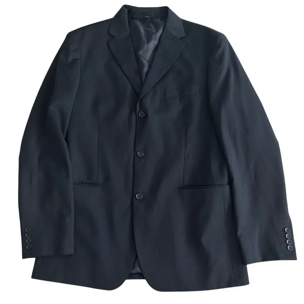 United Colors of Benetton Tailored Blazer Black Minimalist Jacket L